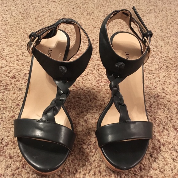 Black justfab wedges - Picture 6 of 6